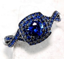 2CT Treated Blue Sapphire 925 Solid Sterling Silver Ring Jewelry Sz 6,7,8,9 MR2