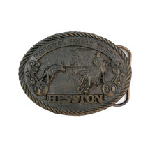 Hesston 1980 National Finals Rodeo Belt Buckle Brass Tone Western 6th Edition