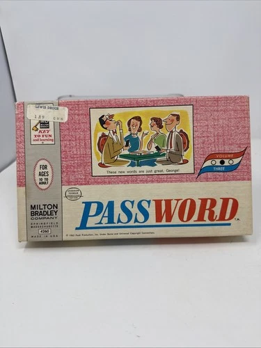 1963 Password Game 4260 Volume Three Milton Bradley  Vintage Board Game Retro