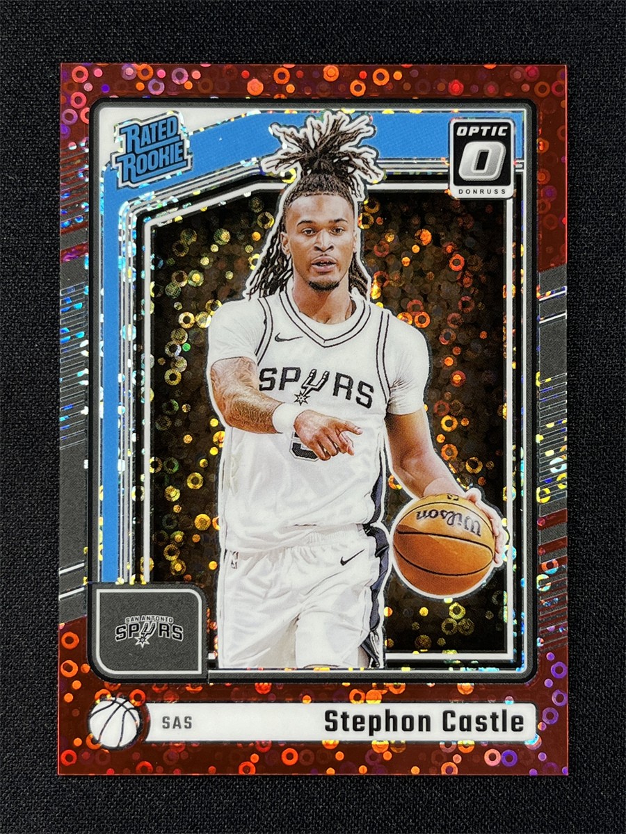 2024-25 Donruss Optic Fast Break Stephon Castle #254 Red Disco Rated RC /75