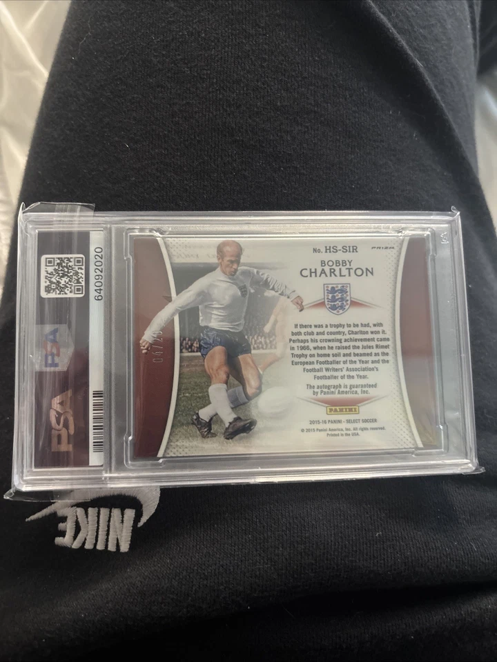 Select Soccer Bobby Charlton 2015 automático/20 PSA 9 9 Foto 2 de 2