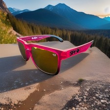 SPY Optic Helm Sunglasses Pink And Black With Multicolor Lenses