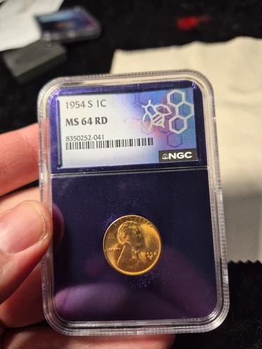 1954 S 1c Penny NGC MS64 RD Trader Bea Purple Core