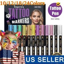 10/12/18/24 Colors Temporary Tattoo Markers For Drawing Body Paint Markers JQ