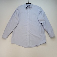 Stafford Oxford Shirt Mens 16.5 34-35 Blue Classic Fit Button Down Long Sleeve