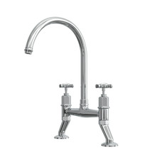 Flode Alton Crosshead Traditional Bridge Mixer Tap Chrome