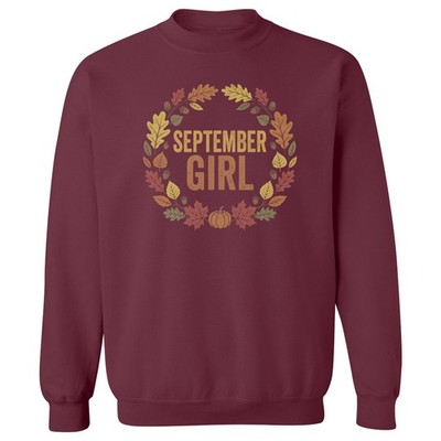 September Autumn Wreath Retro Graphic Unisex Crewneck Sweatshirt