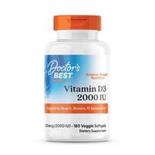 Doctors Best Vitamin D3 2000 IU, Supports Heart, 180 Count Pack of 1 , None