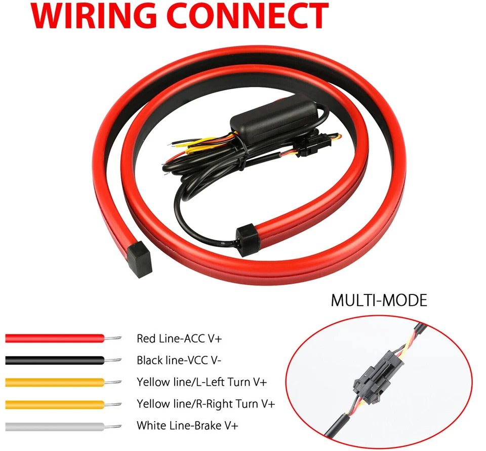 39 "Car High Mount Terceiro Freio Led Faixa de Luz Sinal de Virada Traseira Traseira Para-brisa - Imagem 4 de 4