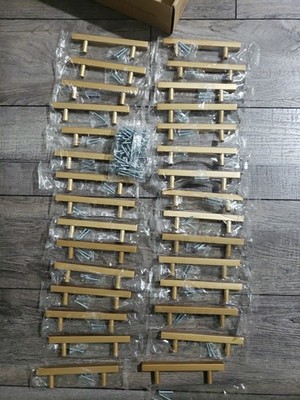 Ravinte 30pk 3-3/4 Inch Hole Center Champagne Gold Handles Square Cabinet Pulls