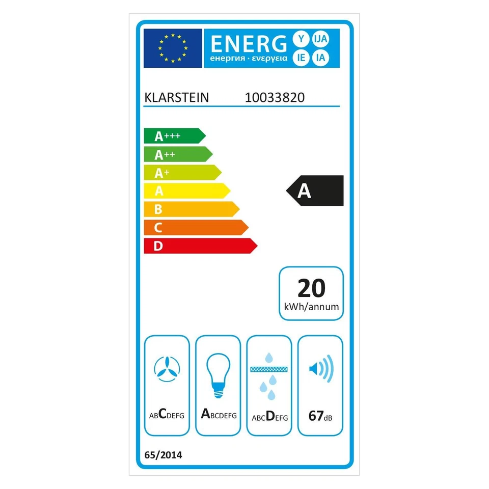Darya Cappa Aspirante a Parete Classe A 60 cm Scarico 310 m³/h 2 Filtri - Immagine 2 di 4