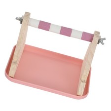  Parrot Play Stand: Bird Playground Gym - Wood Perch Platform with Feeding Tray
