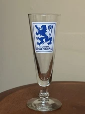 Lowenbrau Oktoberfest Beer Glass Footed Munich German Pilsner Barware, Nice!
