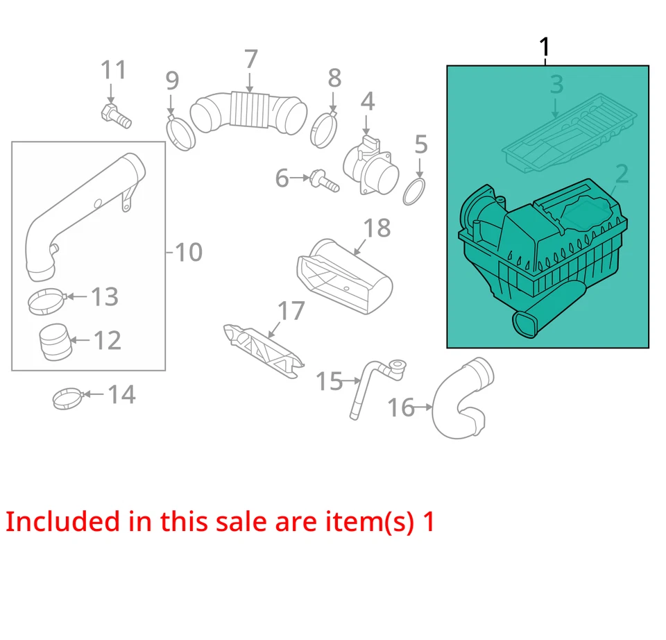Воздухоочиститель 2,0 л подходит для 15–18 AUDI Q3 842580 - Изображение 3 из 4