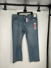 Wrangler Relaxed Fit BooBootcut Jeans Mens 44x30 Blue Denim Light Wash 5 Pocket