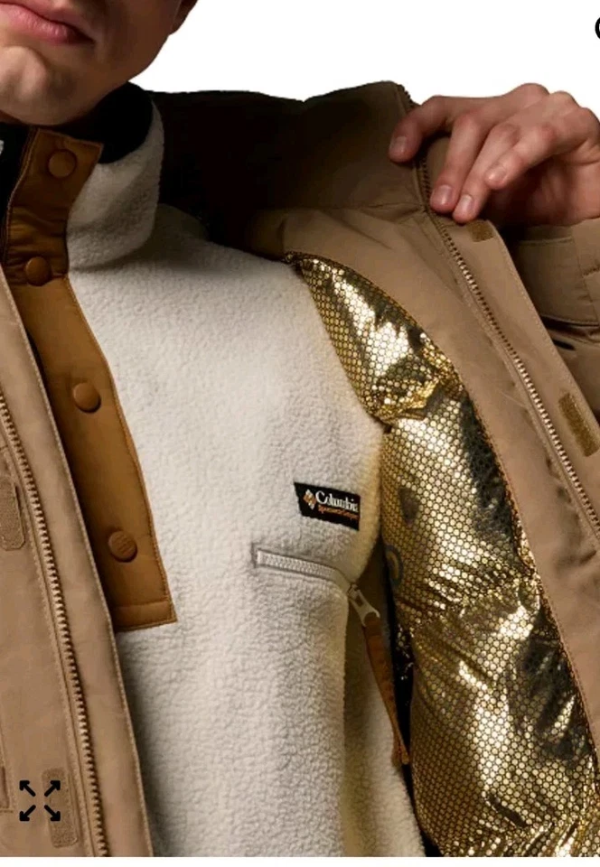 PARKA CON CAPUCHA OMNI HEAT DORADA para hombre Columbia Marquam Peak Fusion2 Omni Shield PEQUEÑA Foto 4 de 4