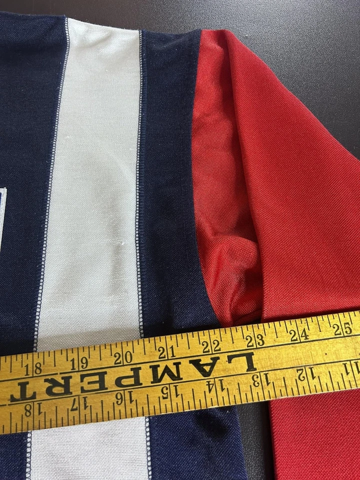 Camisa Fila Vintage Para Hombre Mediana Azul Blanco Rojo Rayas Manga Larga Jersey Años 90 Foto 3 de 4