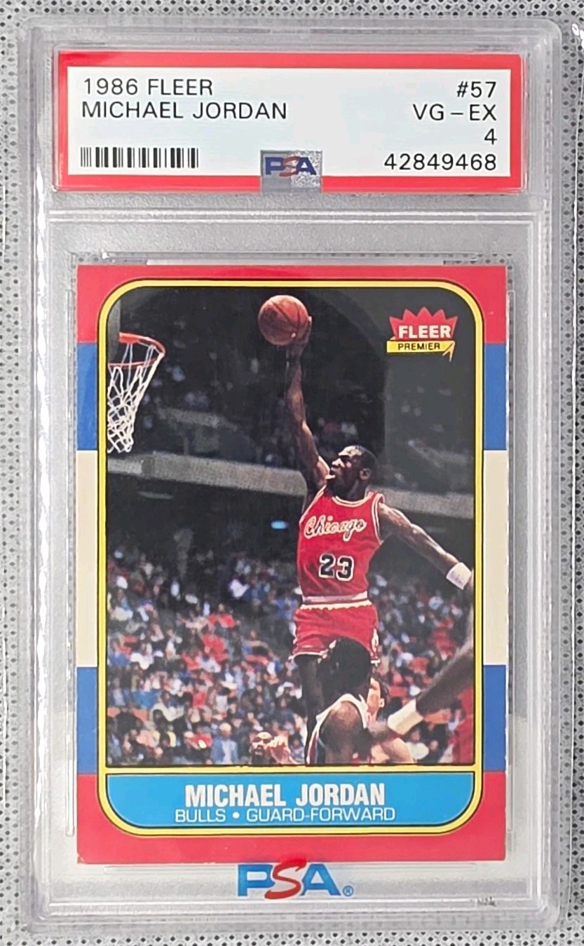 1986 Fleer Michael Jordan RC #57 PSA 4 VG-EX Graded Rookie Great Eye Appeal GOAT