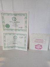 Certificado de nacimiento extranjero Cabbage Patch Kids FINLANDIA FINLANDESA
