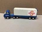 Vtg Tonka Pressed Steel Semi Truck Trailer Blue White Freight Swanson Container