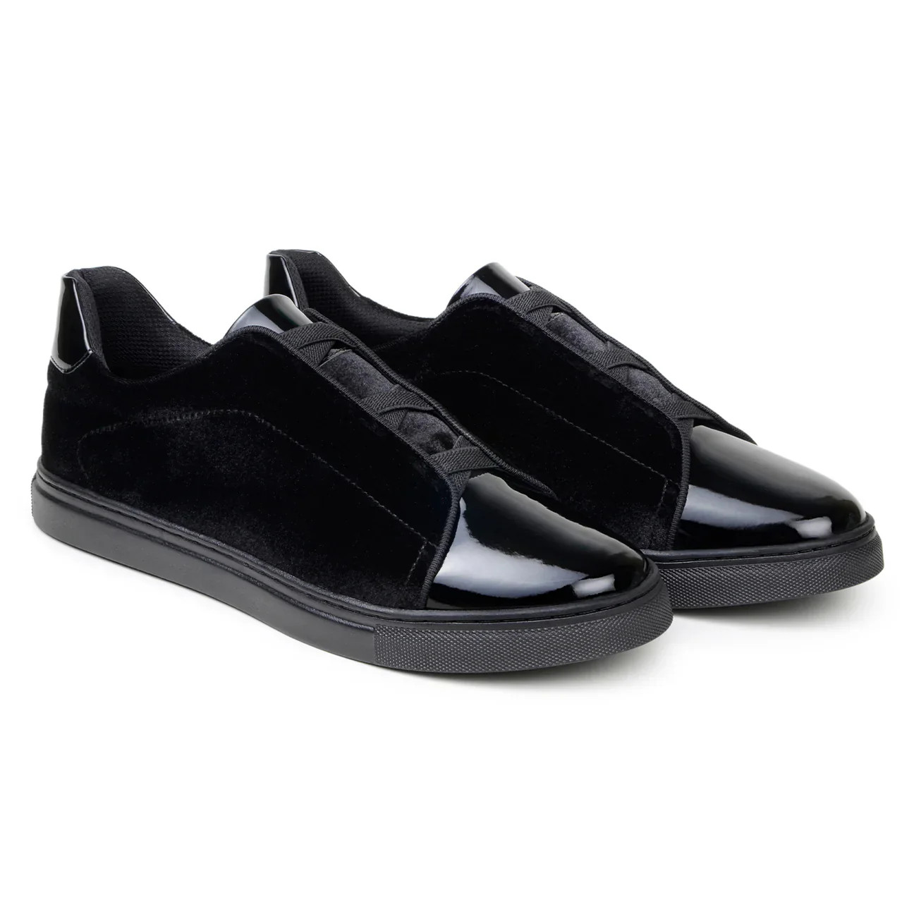 Mens Studio Belvedere SILVANO Plush Velvet Shoes Black Dressy 28790₽