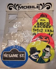 Vintage Sesame Street Fully Assembled in U.S.A. Big Bird Bert Cardboard Mobile