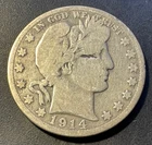 1914 S Barber Half Dollar VERY GOOD