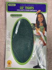 Lil Tights Girls Kids Small 40-55lbs Green Solid 125 Halloween Costume