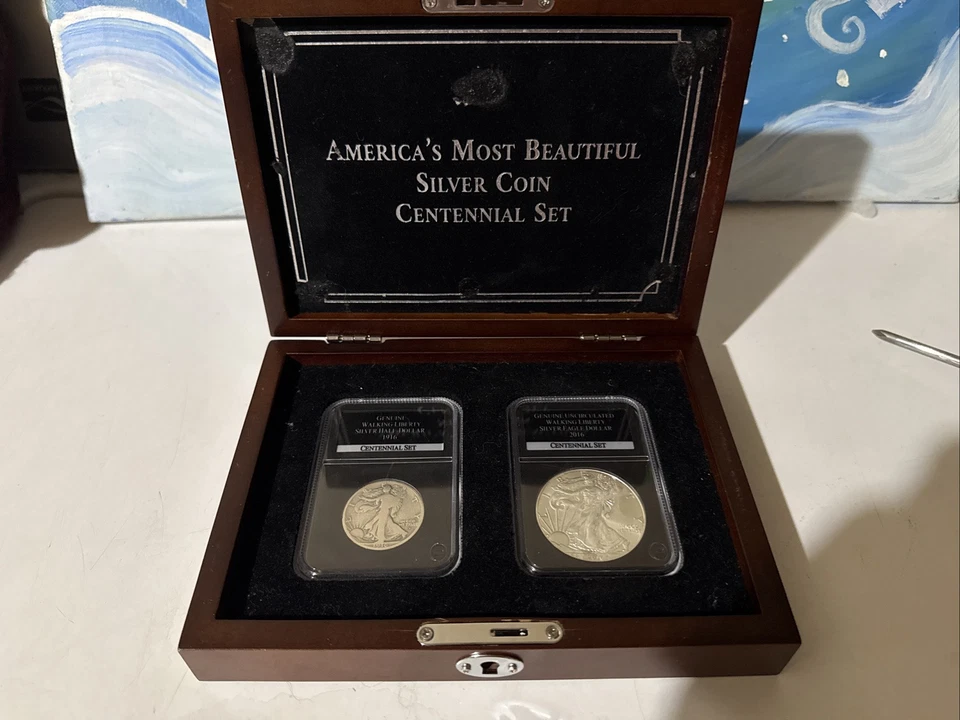 Americas Most Beautiful Walking Liberty 1916 D & 2016 SWL 100 anos conjunto #9/2500 - Imagem 2 de 4