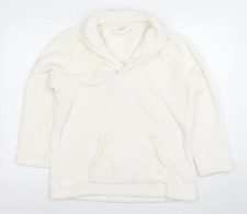 ARI JOHN ROCHA Damen Elfenbein Pullover Hoodie Gr&ouml;&szlig;e 14 Fleece Taschen Winter
