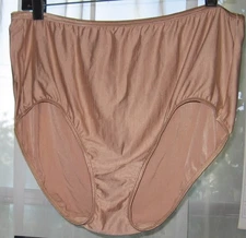 NEW SZ 12 VTG VANITY FAIR COCOA SHINY SATIN SECOND SKIN  PANTIES BRIEFS #13113