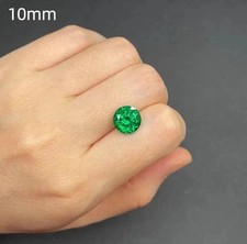 10x10 MM 5Pcs Natural Colombian Green Emerald Round Lot Loose Certified Gemstone