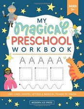 My Magical Preschool Workbook: Letter Tracing  Coloring for Kids Ages 3  ...