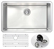 Anzzi K-AZ3018-1A Vanguard 30" Single Basin 18 Gauge Stainless - Satin