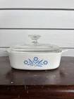 CorningWare Blue Cornflower 1 Quart Casserole Dish A-1-B Vintage with Pyrex Lid