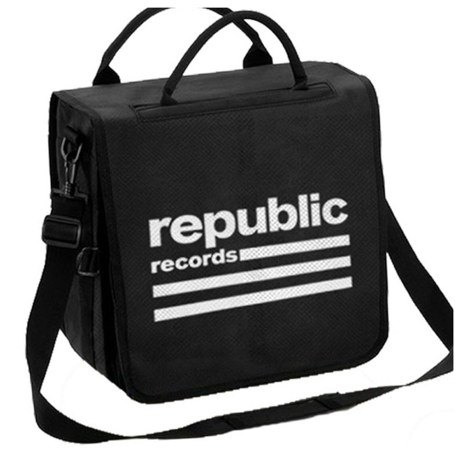 Republic Records DJ Bag Backpack Holds 50 Vinyl Records LP's Pockets Portable-image