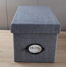 IKEA 11.5x6.5x6 STORAGE BOX Gray Weave Craft ...
