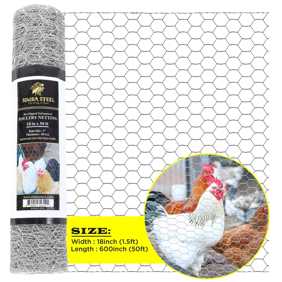 Galvanized Poultry Net - Fencing Chicken Wire 1" Hole - Many Sizes Poultry Mesh - Image 3 of 4
