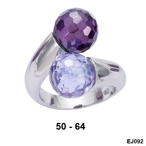 Bague Dolly-Bijoux Améthyste Marquise - Argent Massif 925 Rhodié, Taille 58 - Neuf Avec Étiquettes