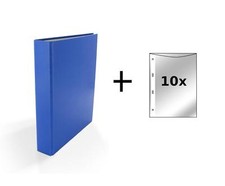 Ringbuch / DIN A5 / 2-Ring Ordner / Farbe: blau + 10 Prospekthüllen
