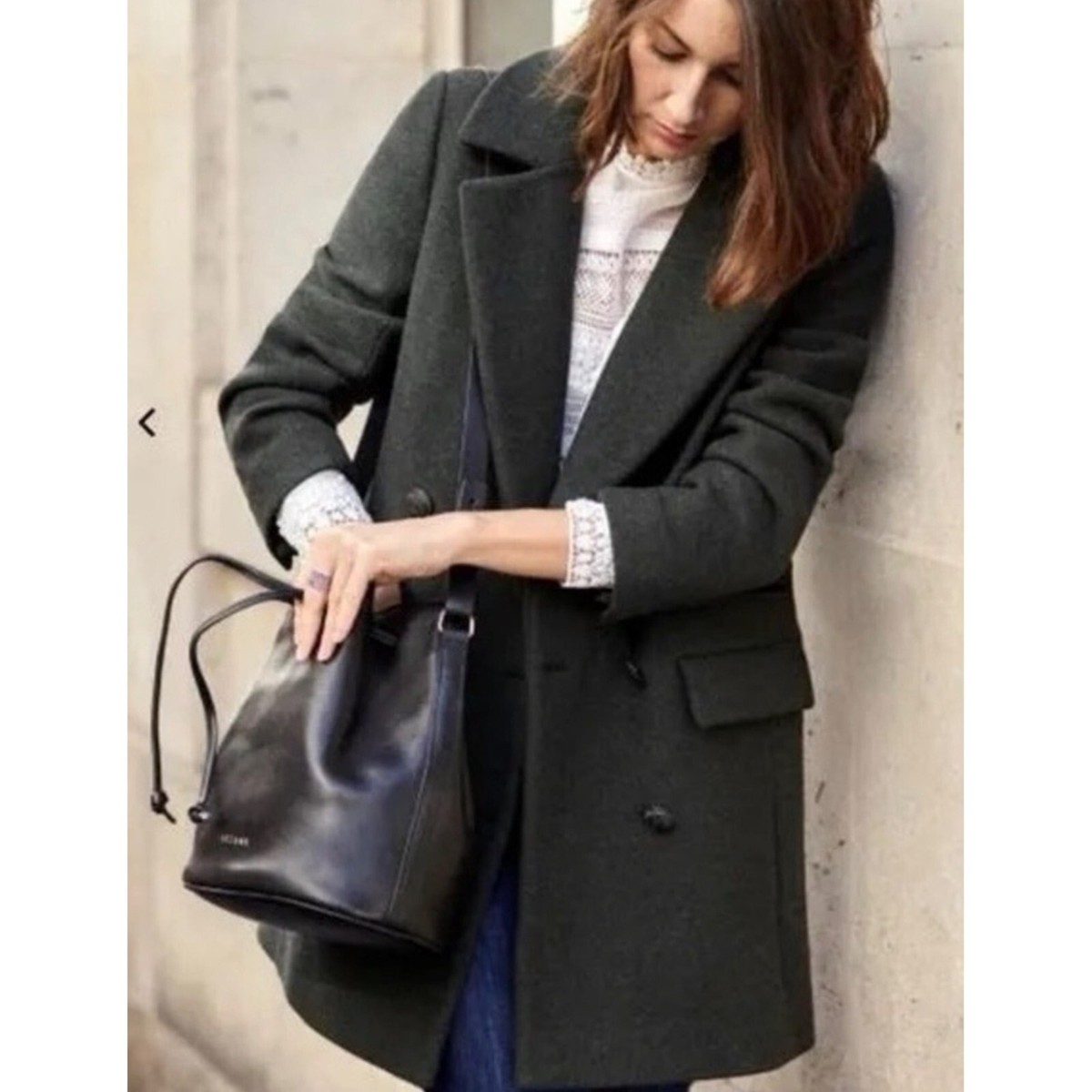 ◆SEZANE 23AW◆ ピーコート風 サシャコート / Khaki / Black ◆ This Sézane Jacket Is the Only Piece Getting Me Through This