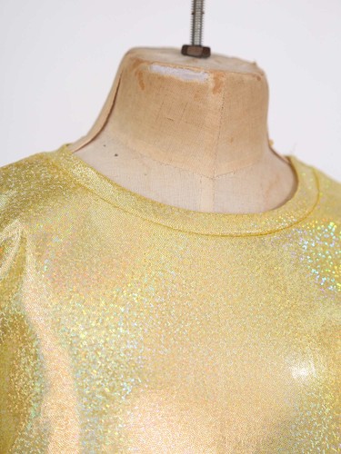 Girls Boys Shiny Metallic T-Shir Hip Hop Tops Stage Performance Cool Top Costume - Picture 12 of 42