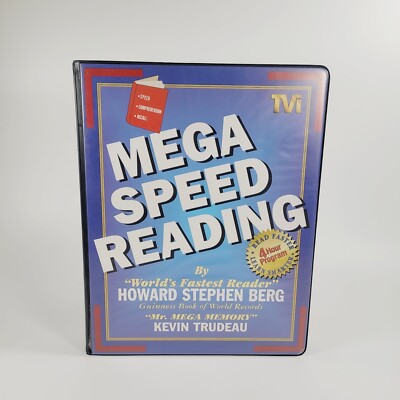 Mega Speed Reading By Howard Berg & Kevin Trudeau  6 Cassettes VHS  Workbook 