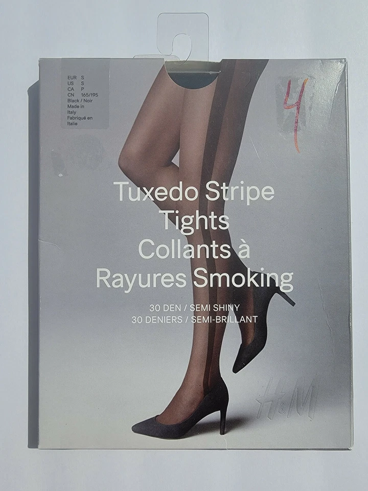 Mallas push-up H&M elevación inferior semi brillantes hechas en Italia paquete de 1 negras 70 den, S Foto 3 de 3