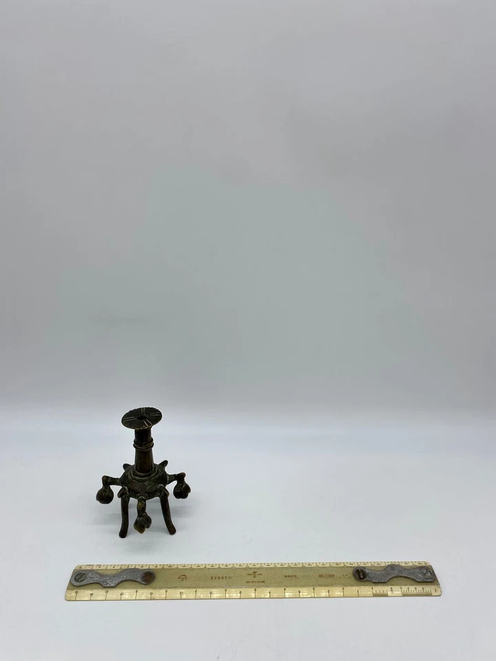 Vintage Egyptian Solid Silver Brass Peacock Kohl Eyeliner Flask Bird Figure - Изображение 2 из 4