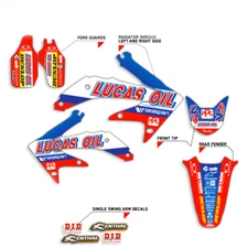 2015-2019 HONDA CRF 150F 230F GRAPHICS KIT CRF150F LUCAS OIL : RED / BLUE DECAL