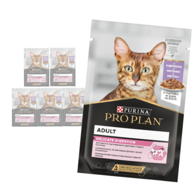 Purina Pro Plan Adult Delicate Digestion 6x85g Katzenfutter Pute in Sauce
