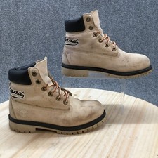 Timberland Boots Youth 5 Ankle Bootie Beige Leather Lace Up Casual Block 22943M