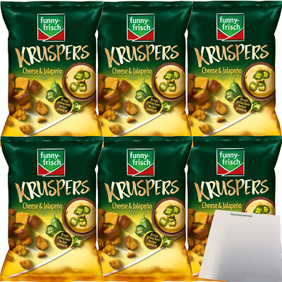 Funny Frisch Kruspers Cheese & Jalapeno Weizen-Kräcker Knusprig 6er Pack 6x120g 
