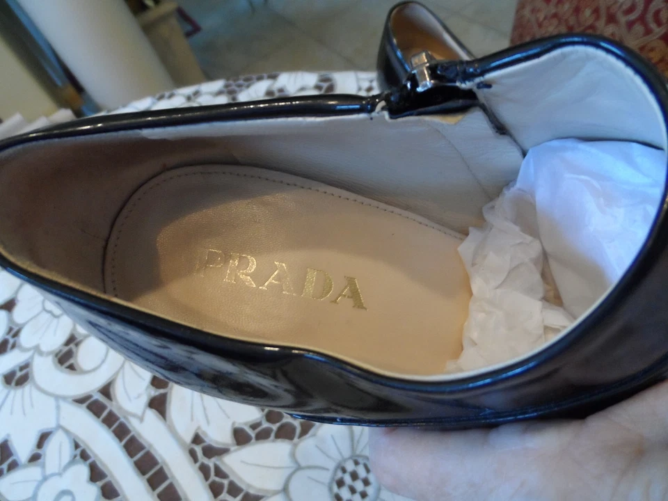 Prada Black Patent Leather Ankle Boots Size 36.5M - Image 4 of 4